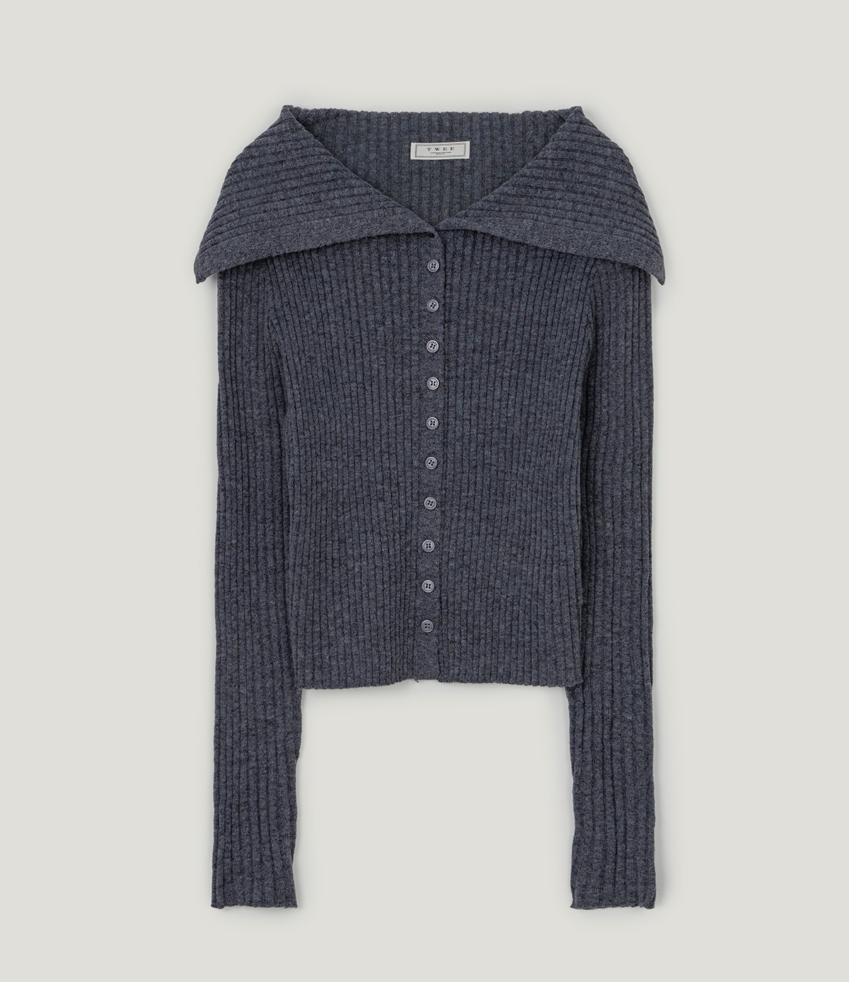 TWEE Riden sailor collar ribbed long sleeve knit - Product detail view