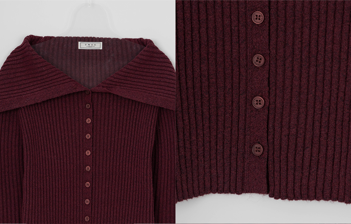 TWEE Riden sailor collar ribbed long sleeve knit - Product detail view