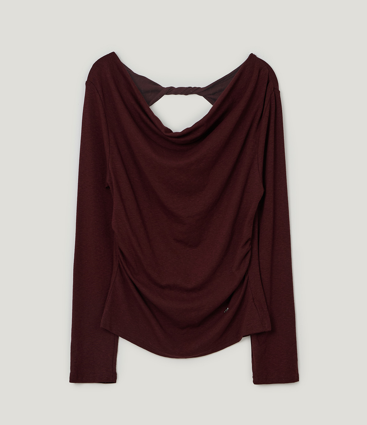 TWEE Bollin drape back slit long sleeve T-shirt - Product detail view