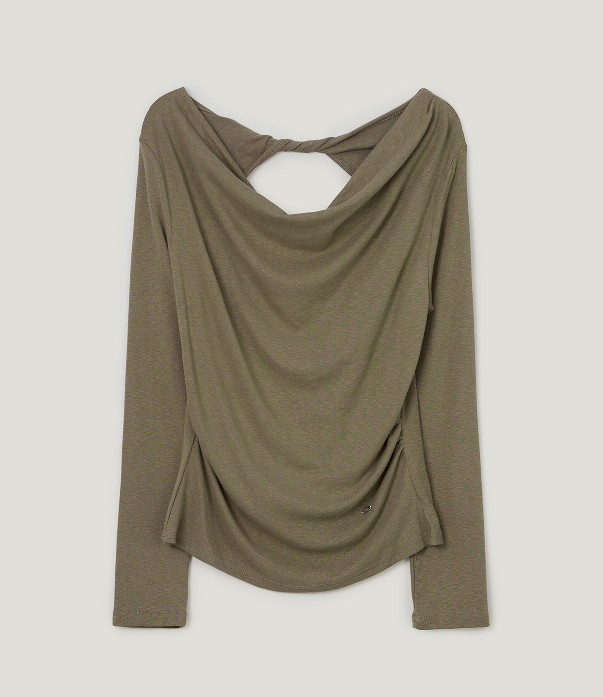 TWEE Bollin drape back slit long sleeve T-shirt - Product detail view