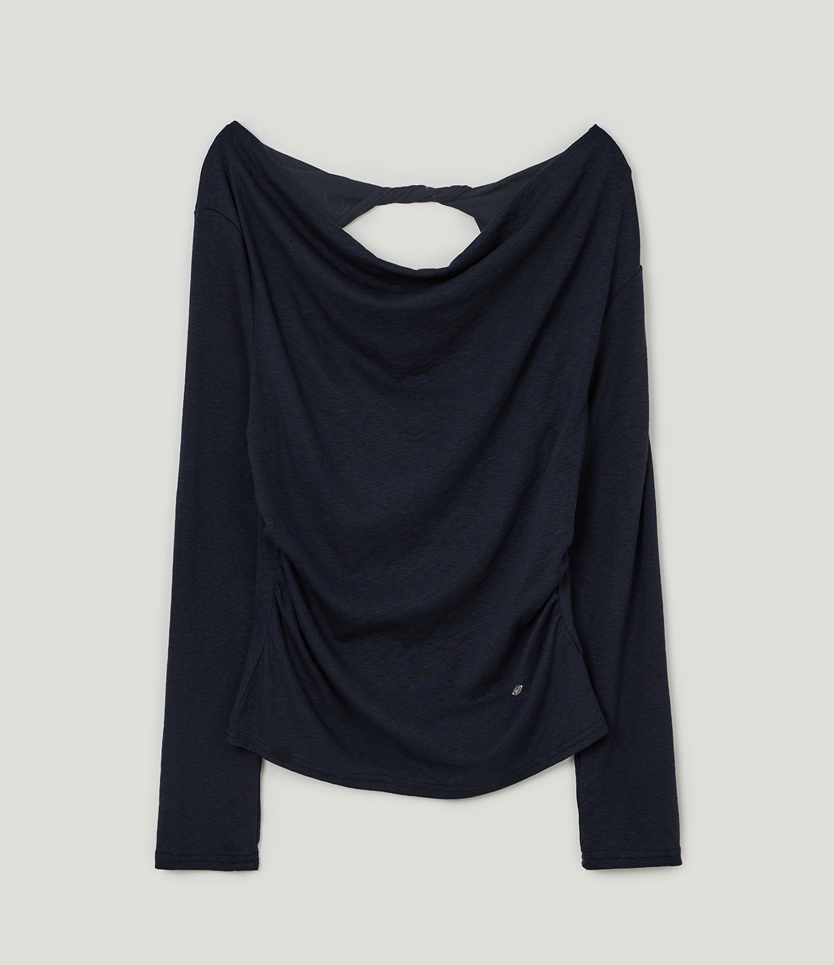 TWEE Bollin drape back slit long sleeve T-shirt - Product detail view
