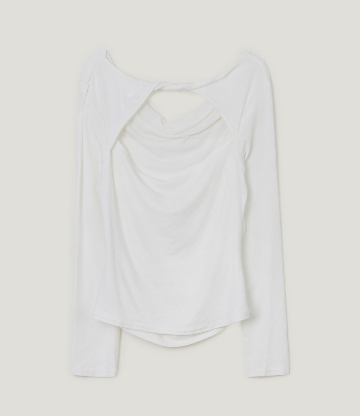 TWEE Bollin drape back slit long sleeve T-shirt - Product detail view