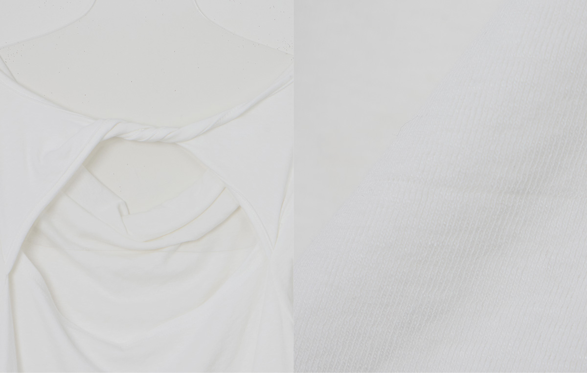 TWEE Bollin drape back slit long sleeve T-shirt - Product detail view