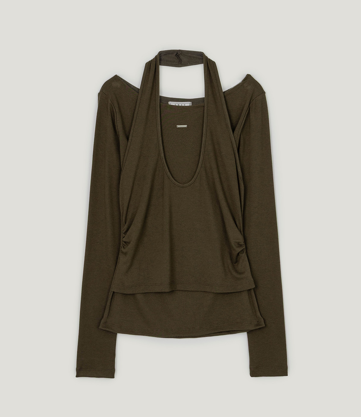 TWEE Pontis halter layered long sleeve T-shirt - Product detail view