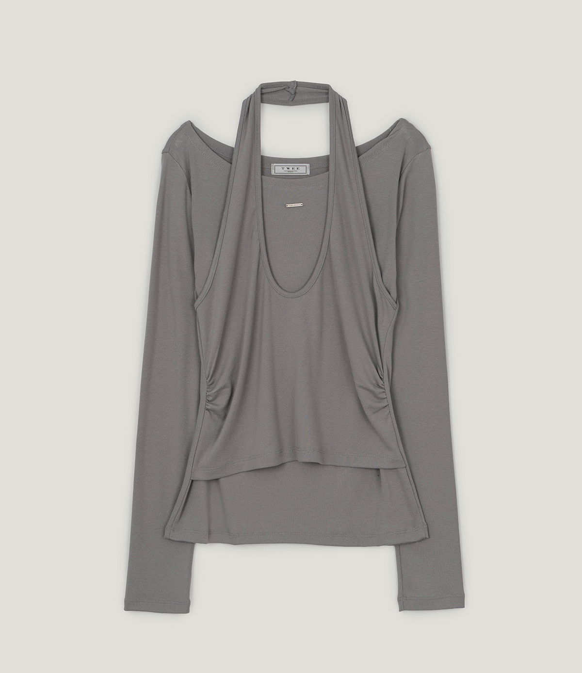TWEE Pontis halter layered long sleeve T-shirt - Product detail view