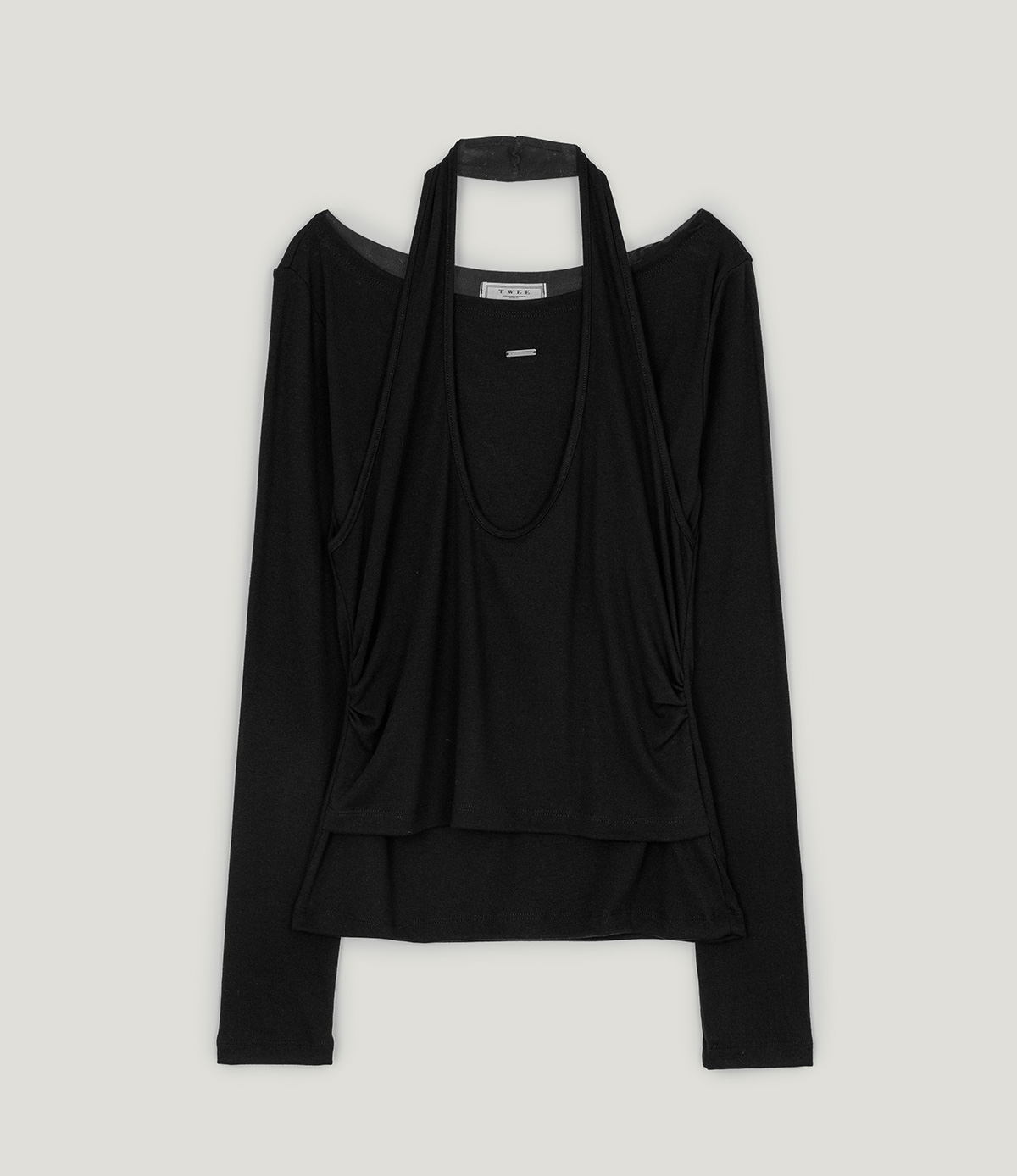 TWEE Pontis halter layered long sleeve T-shirt - Product detail view