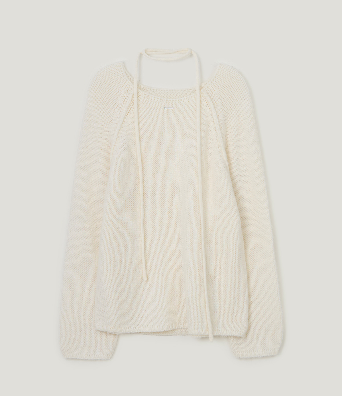 TWEE Muz oversized raglan brushed long sleeve knit (strap set) - Product detail view