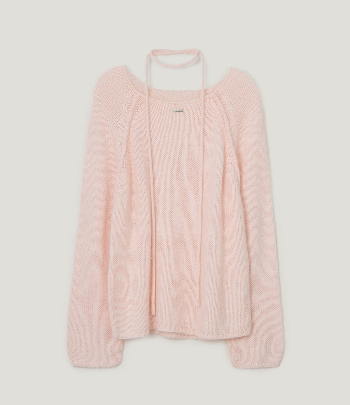 TWEE Muz oversized raglan brushed long sleeve knit (strap set) - Product detail view