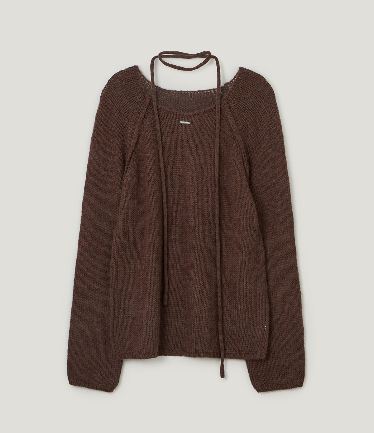TWEE Muz oversized raglan brushed long sleeve knit (strap set) - Product detail view