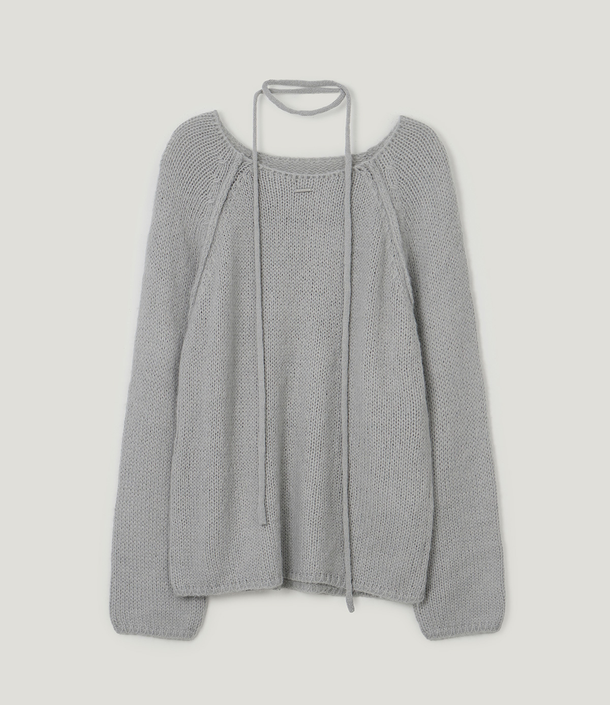 TWEE Muz oversized raglan brushed long sleeve knit (strap set) - Product detail view