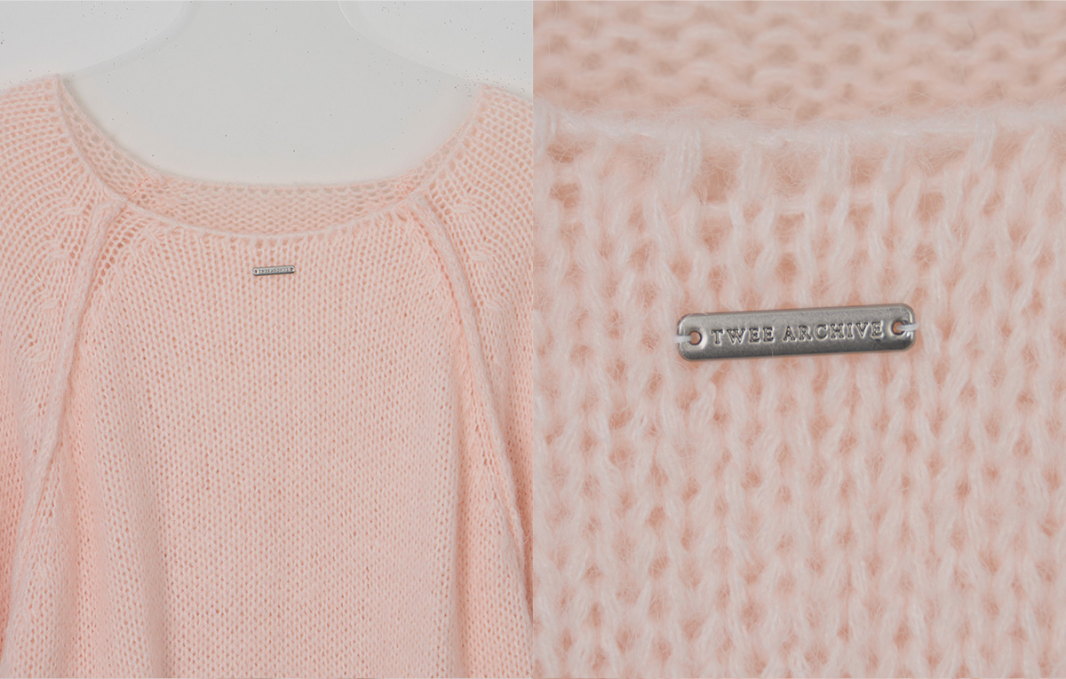 TWEE Muz oversized raglan brushed long sleeve knit (strap set) - Product detail view