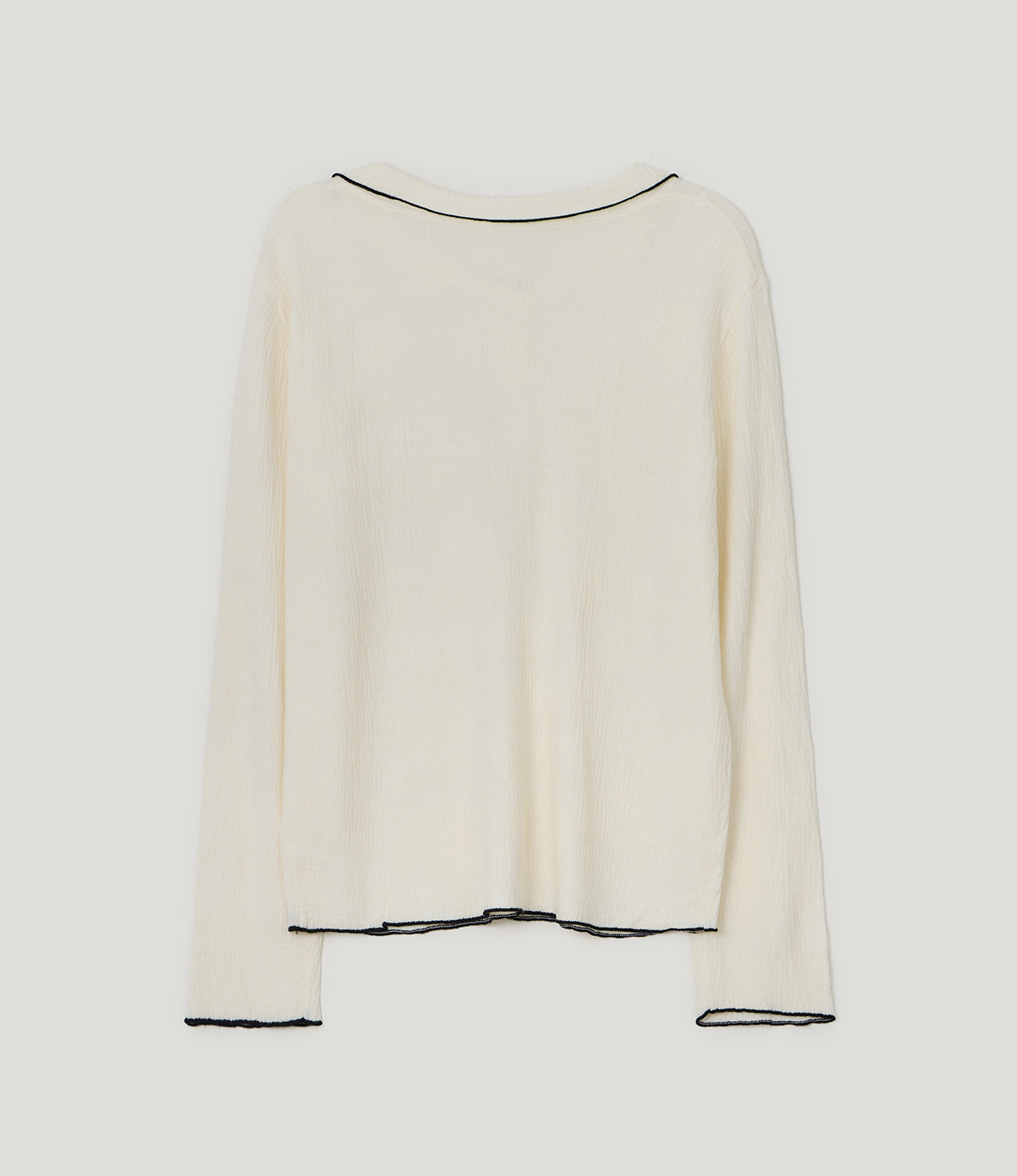 TWEE Hale collar contrast knit long sleeve cardigan - Product detail view
