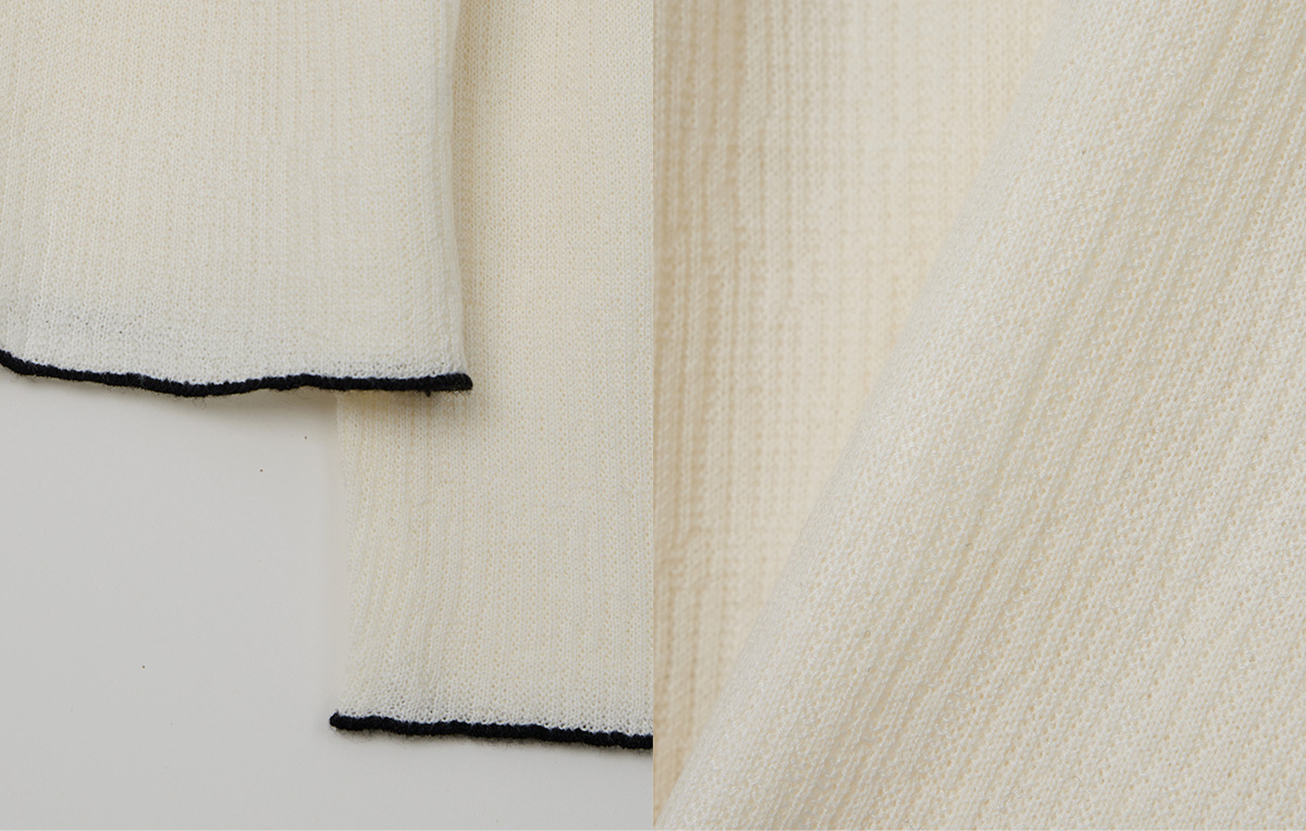 TWEE Hale collar contrast knit long sleeve cardigan - Product detail view