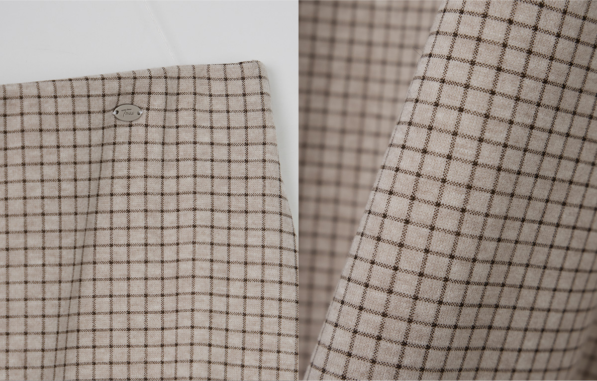 TWEE Pose check banding long skirt - Product detail view