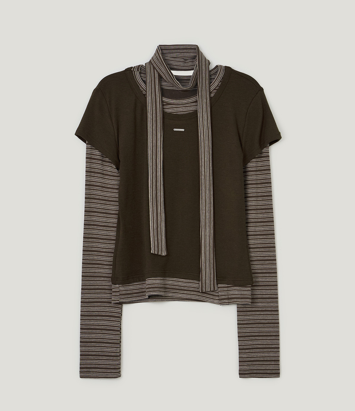 TWEE Solen stripe layered long sleeve T-shirt (strap set) - Product detail view