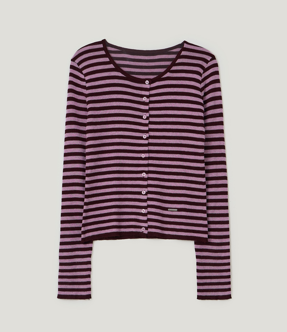 TWEE Pera stripe knit long sleeve cardigan - Product detail view