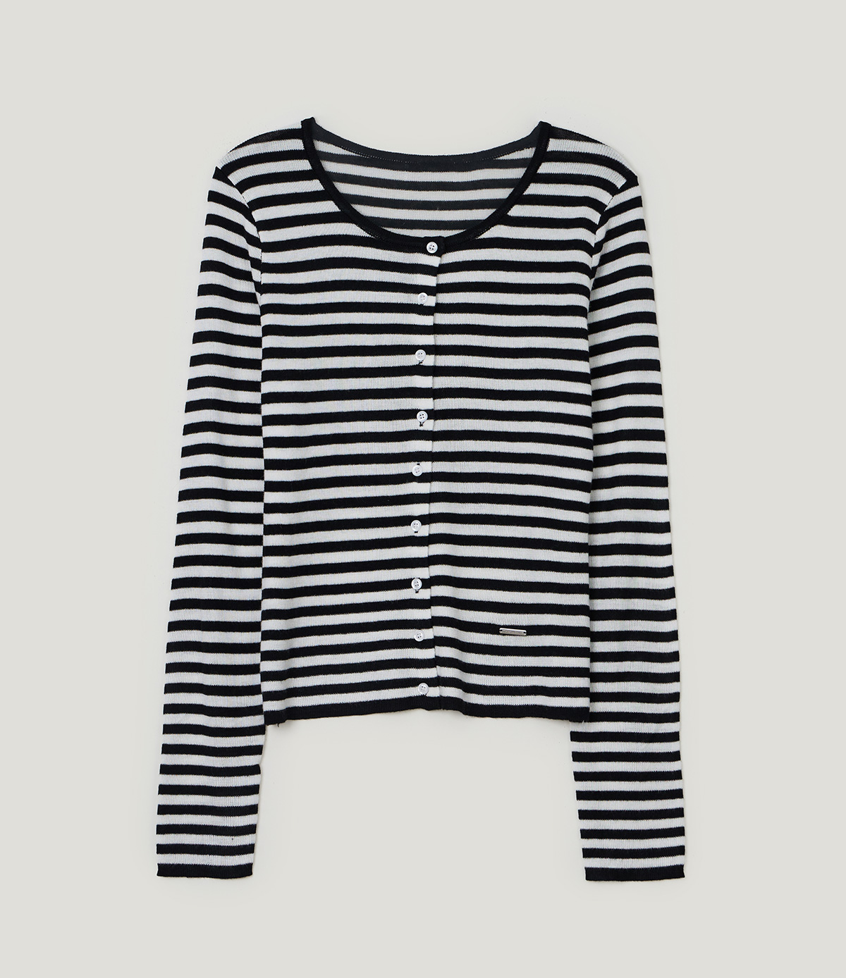 TWEE Pera stripe knit long sleeve cardigan - Product detail view