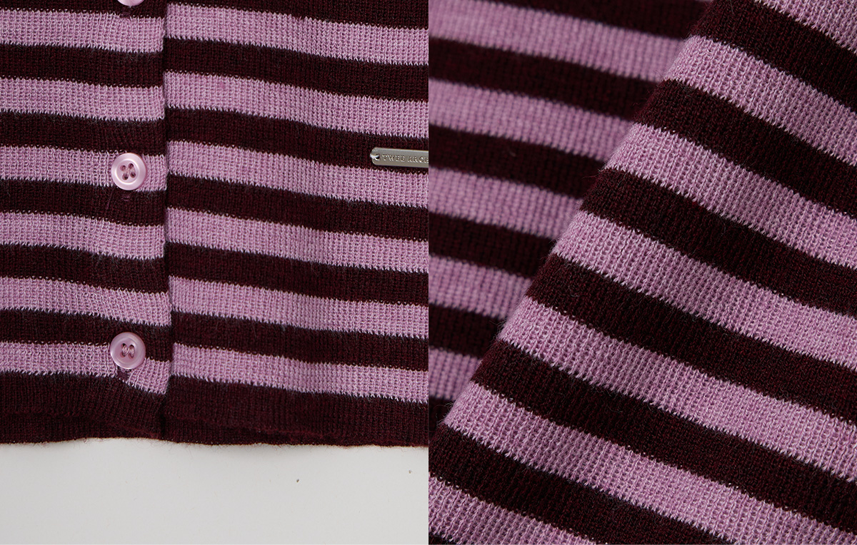 TWEE Pera stripe knit long sleeve cardigan - Product detail view