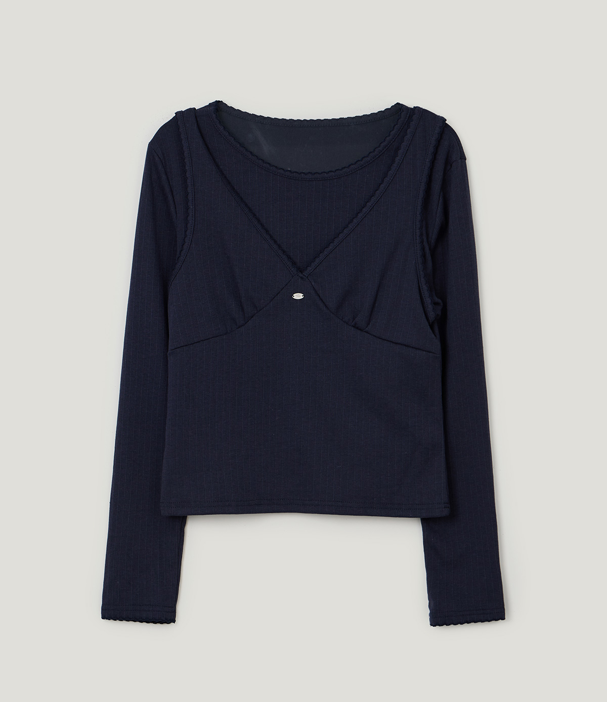 TWEE Bokle lace sleeveless long sleeve T-shirt set - Product detail view