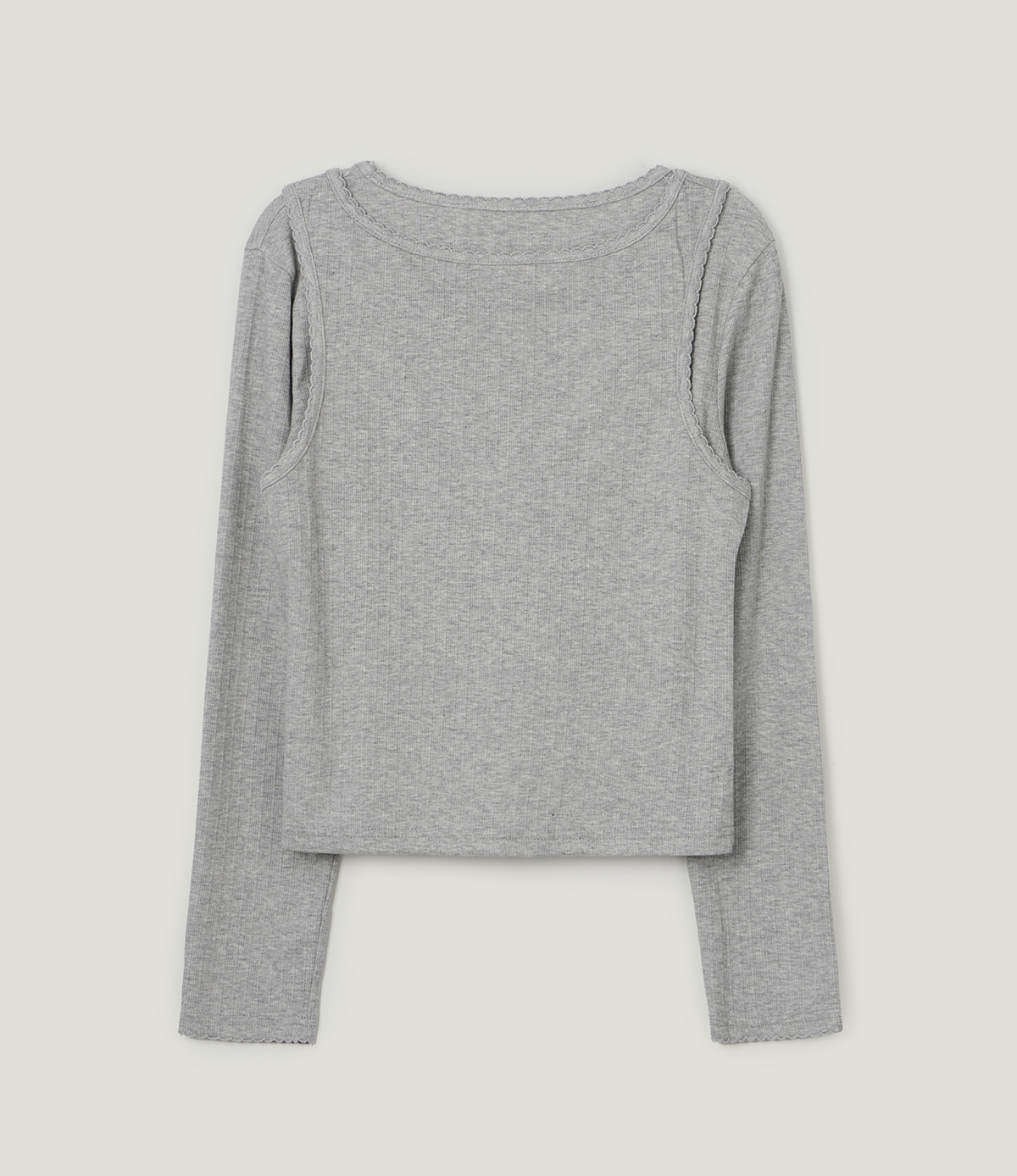 TWEE Bokle lace sleeveless long sleeve T-shirt set - Product detail view