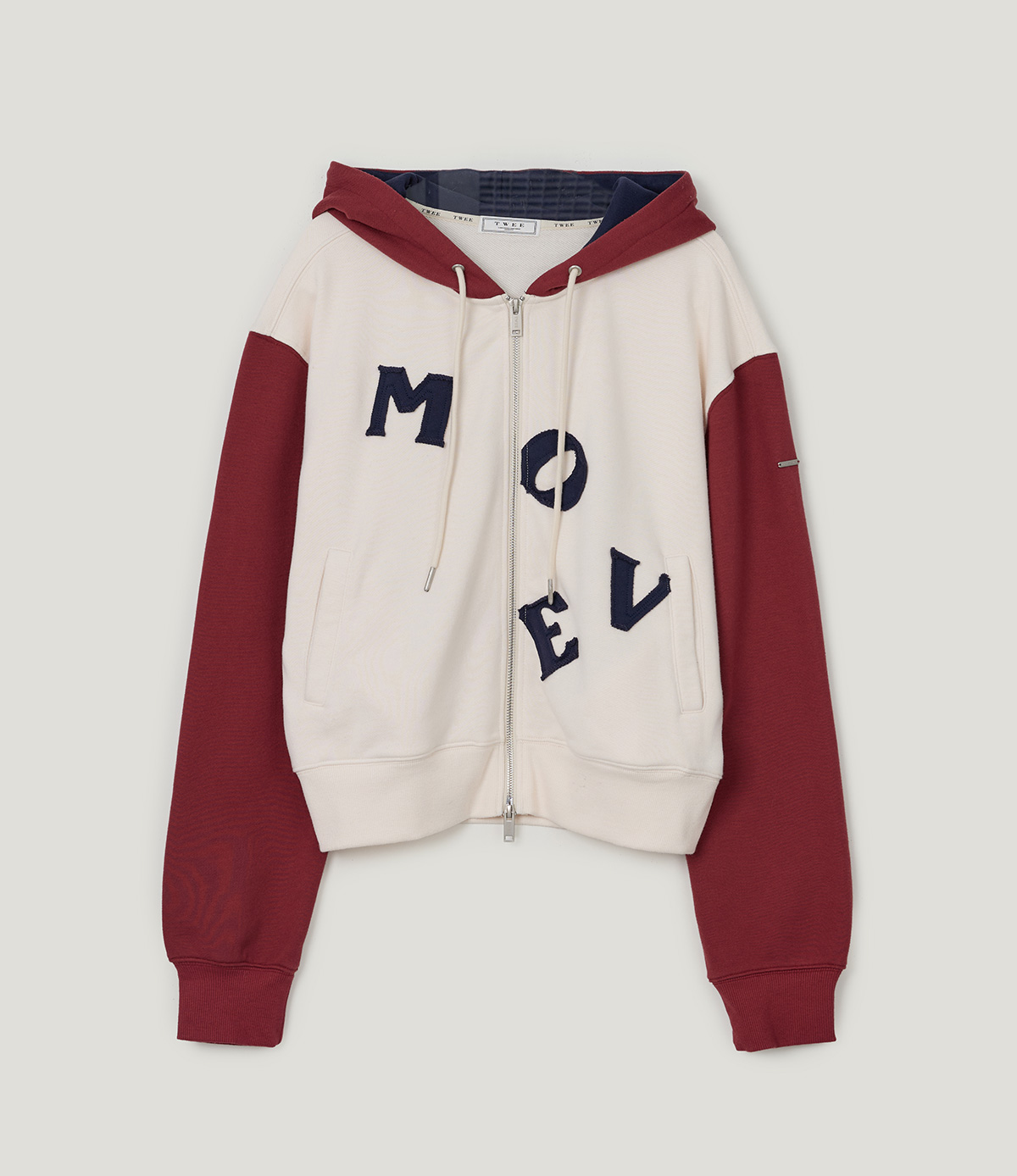TWEE Clone patch contrast hood zip-up - Product detail view