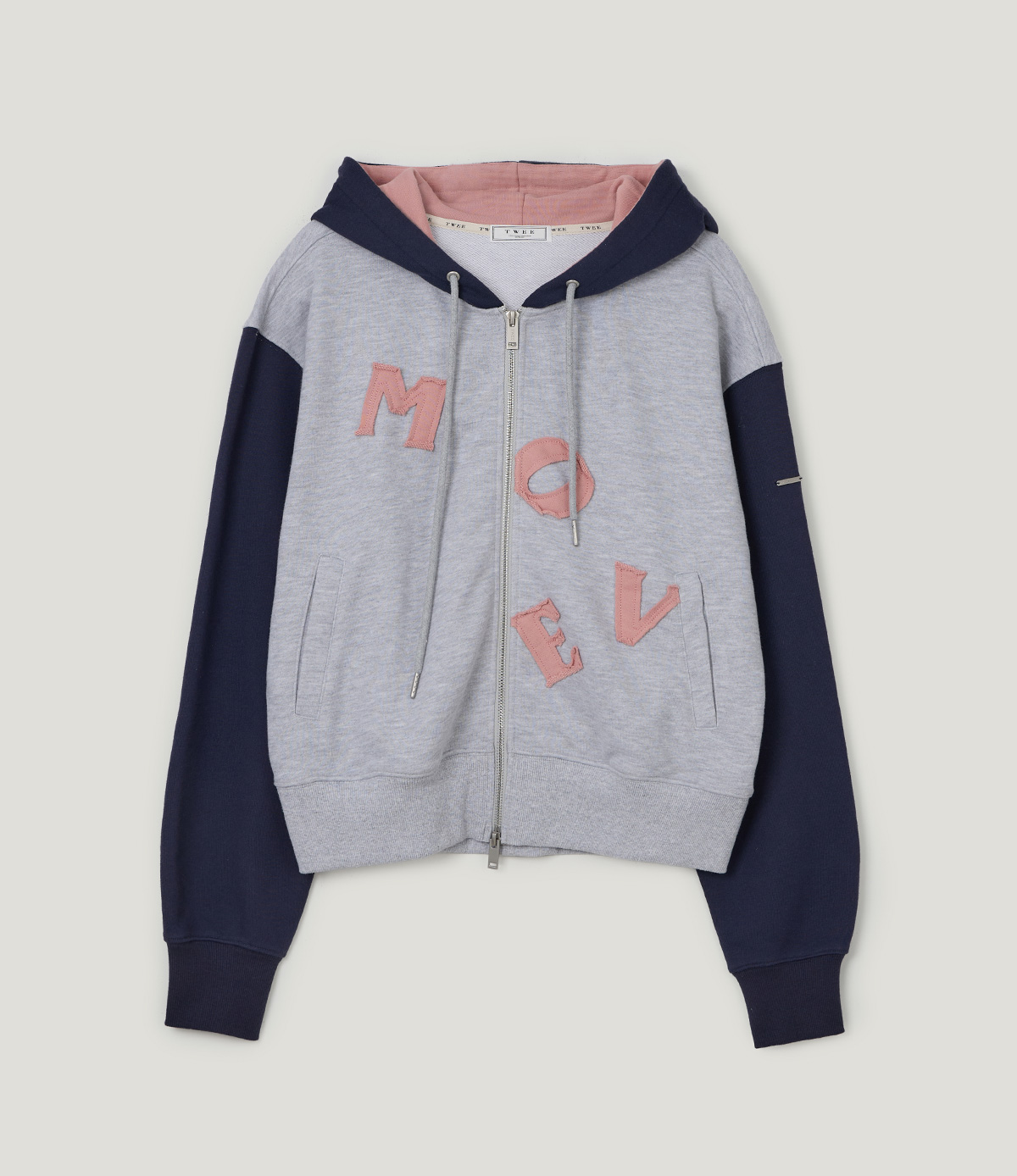 TWEE Clone patch contrast hood zip-up - Product detail view
