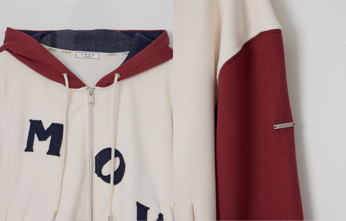 TWEE Clone patch contrast hood zip-up - Product detail view