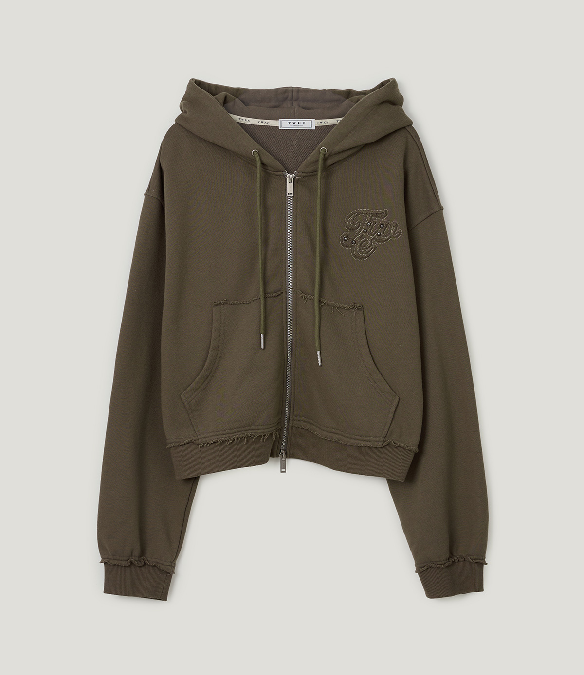 TWEE Revet stud hood zip-up - Product detail view