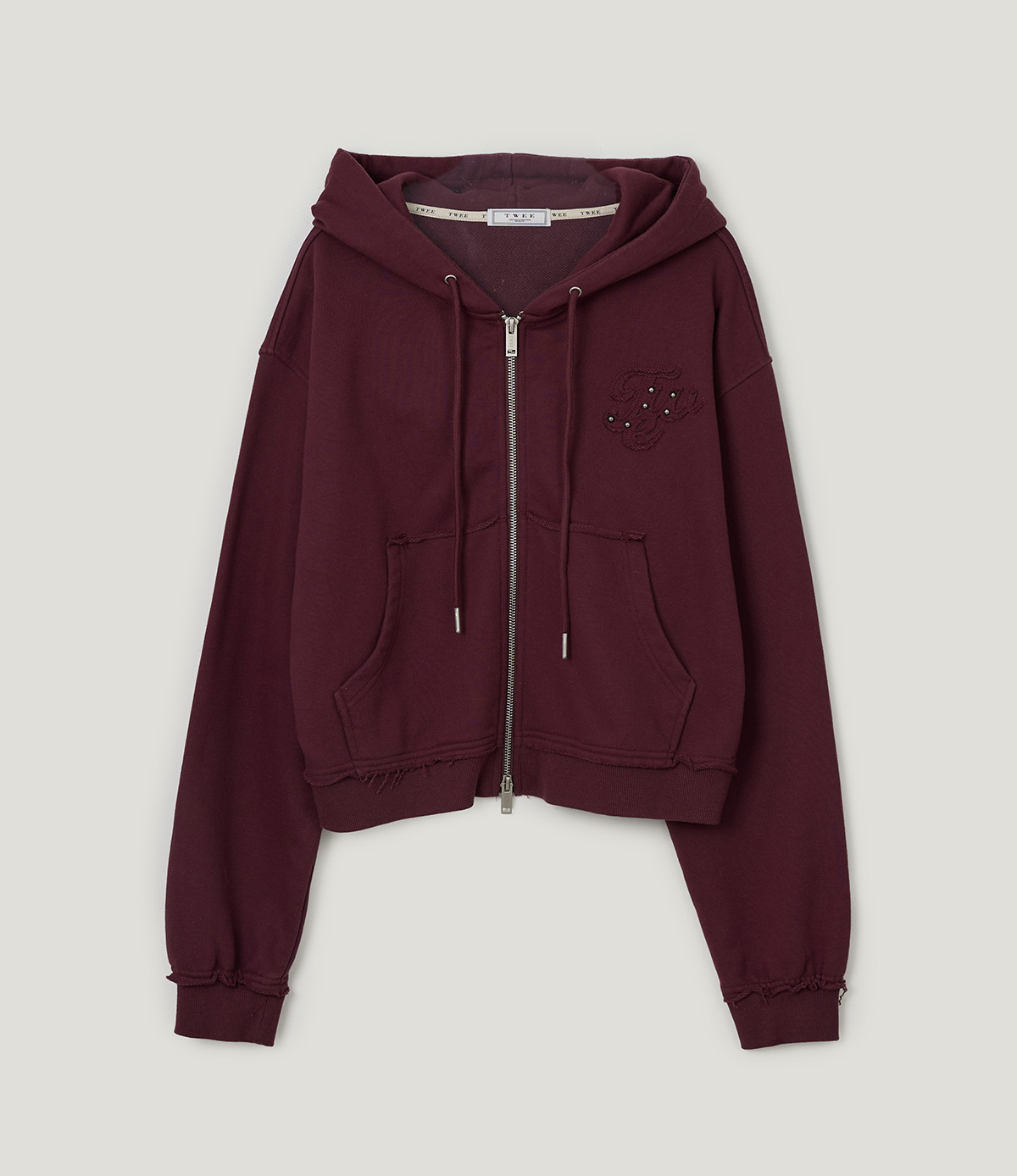 TWEE Revet stud hood zip-up - Product detail view