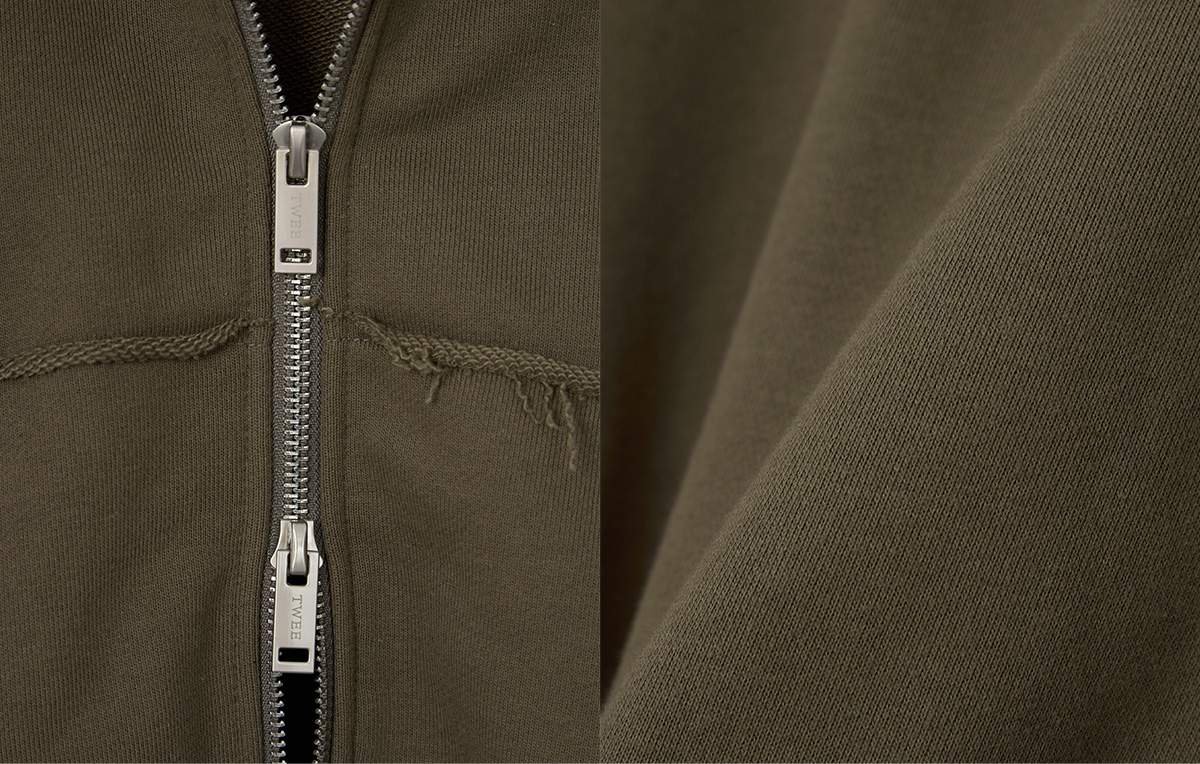 TWEE Revet stud hood zip-up - Product detail view