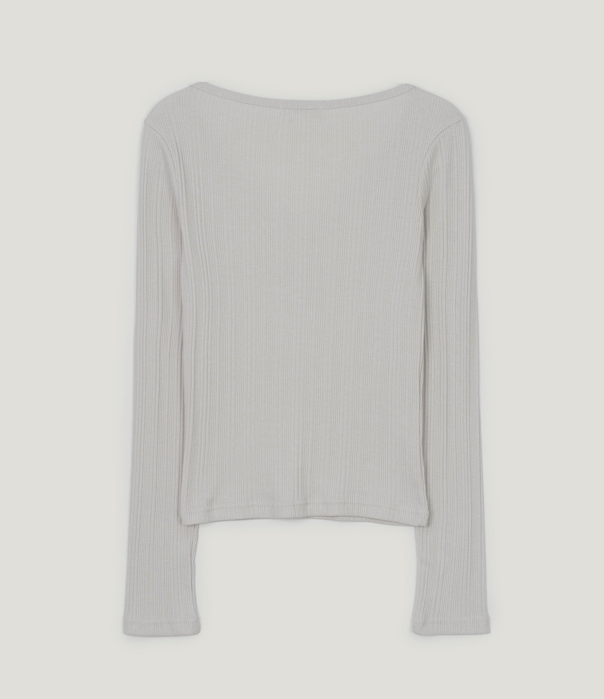 TWEE Enti button V-neck ribbed long sleeve T-shirt - Product detail view