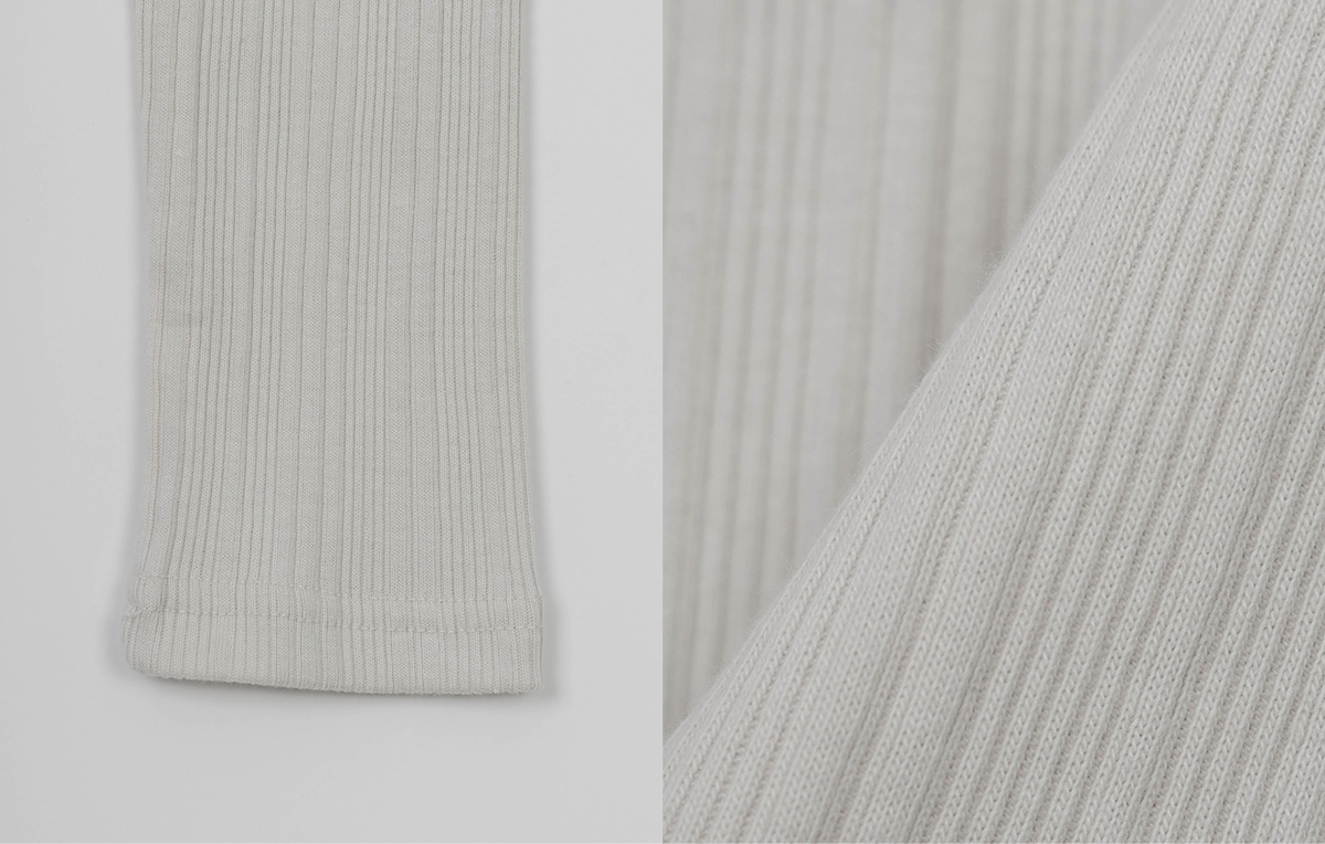 TWEE Enti button V-neck ribbed long sleeve T-shirt - Product detail view