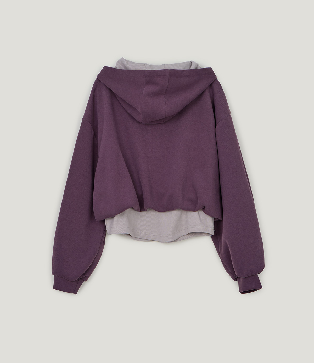 TWEE Medi layered half hood zip-up T-shirt - Product detail view
