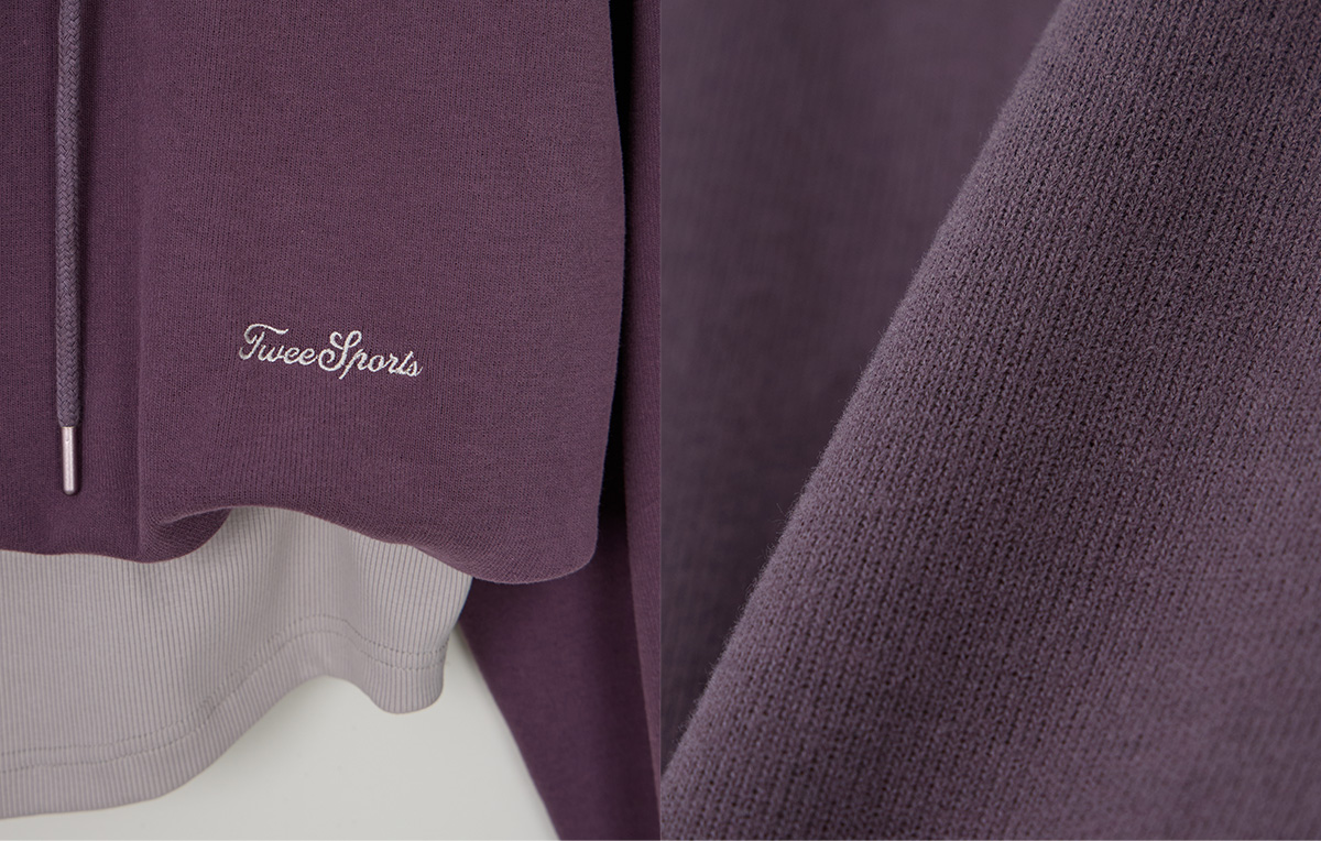 TWEE Medi layered half hood zip-up T-shirt - Product detail view