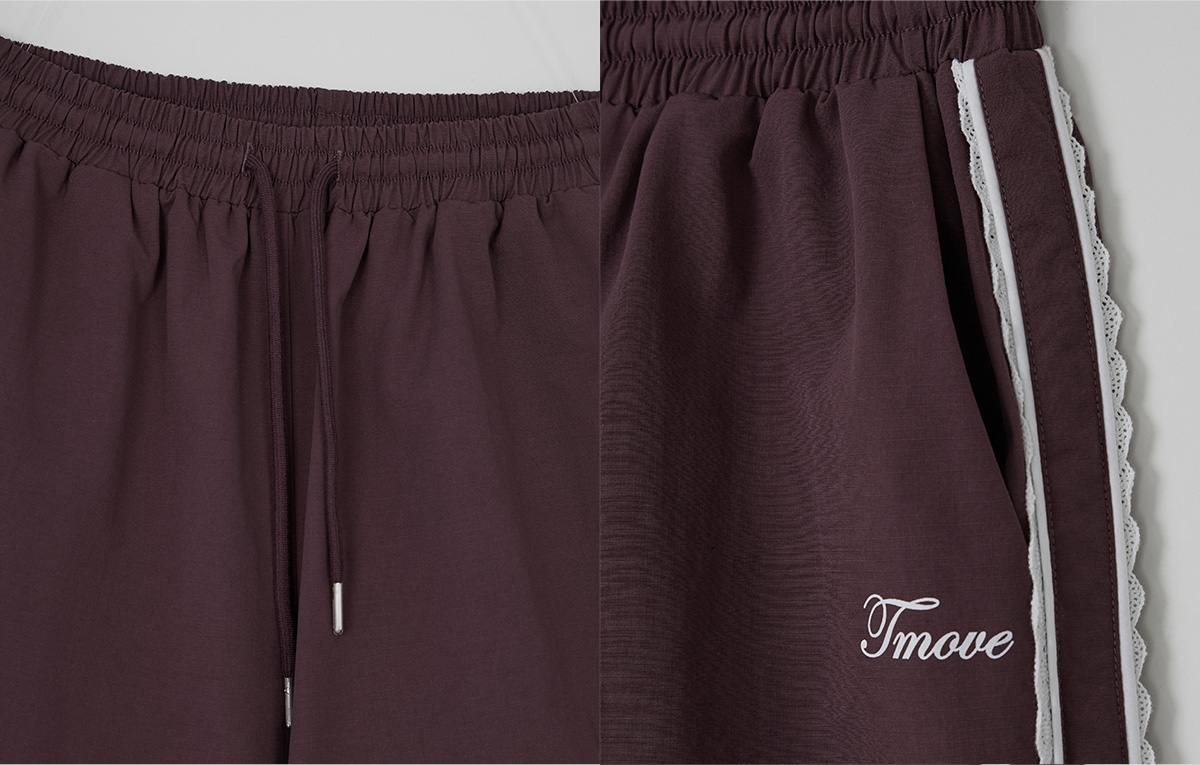 TWEE Mopin lace nylon banding long pants - Product detail view