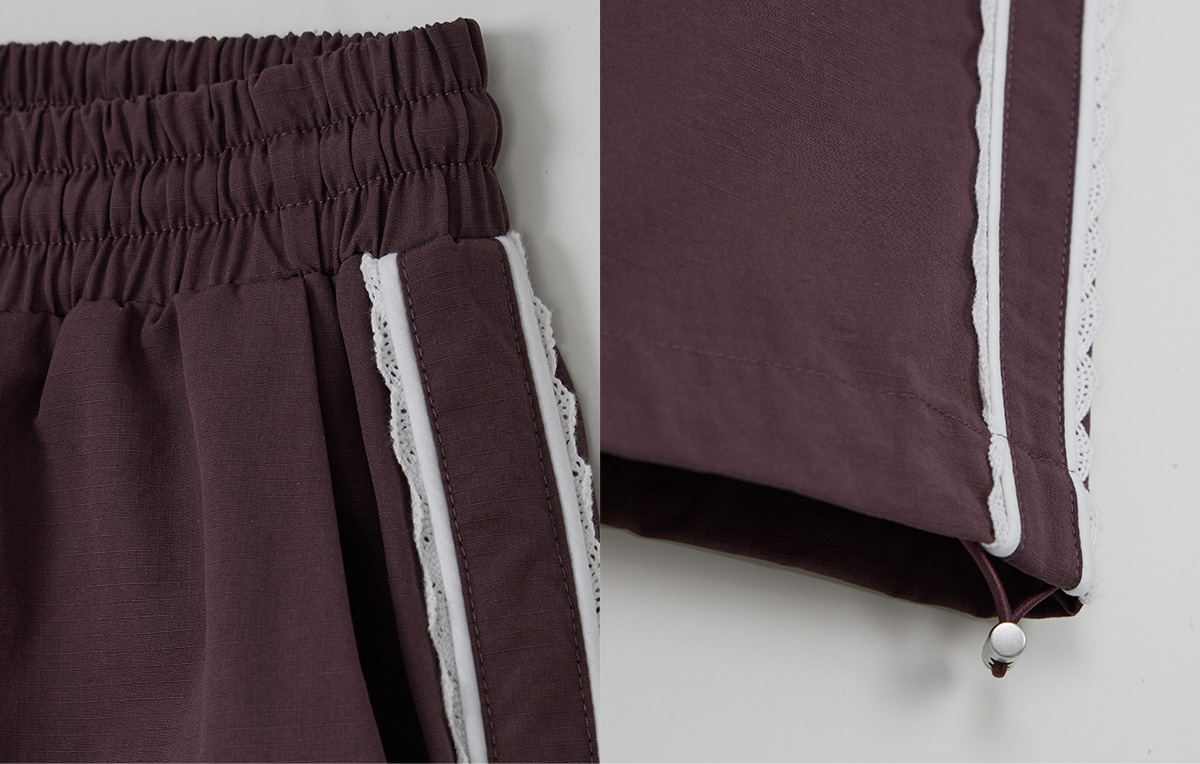 TWEE Mopin lace nylon banding long pants - Product detail view