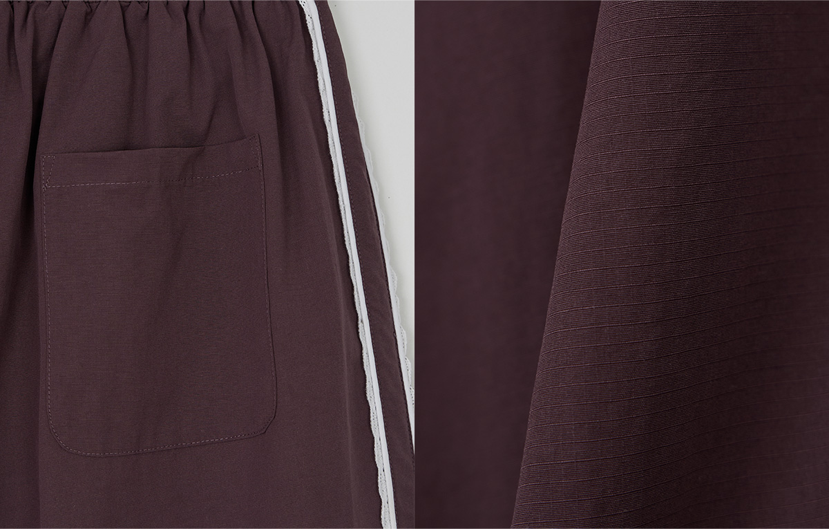 TWEE Mopin lace nylon banding long pants - Product detail view