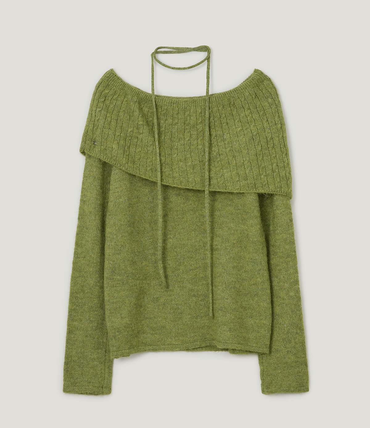 TWEE Ritun patterned off-shoulder long sleeve knit (strap set) - Product detail view