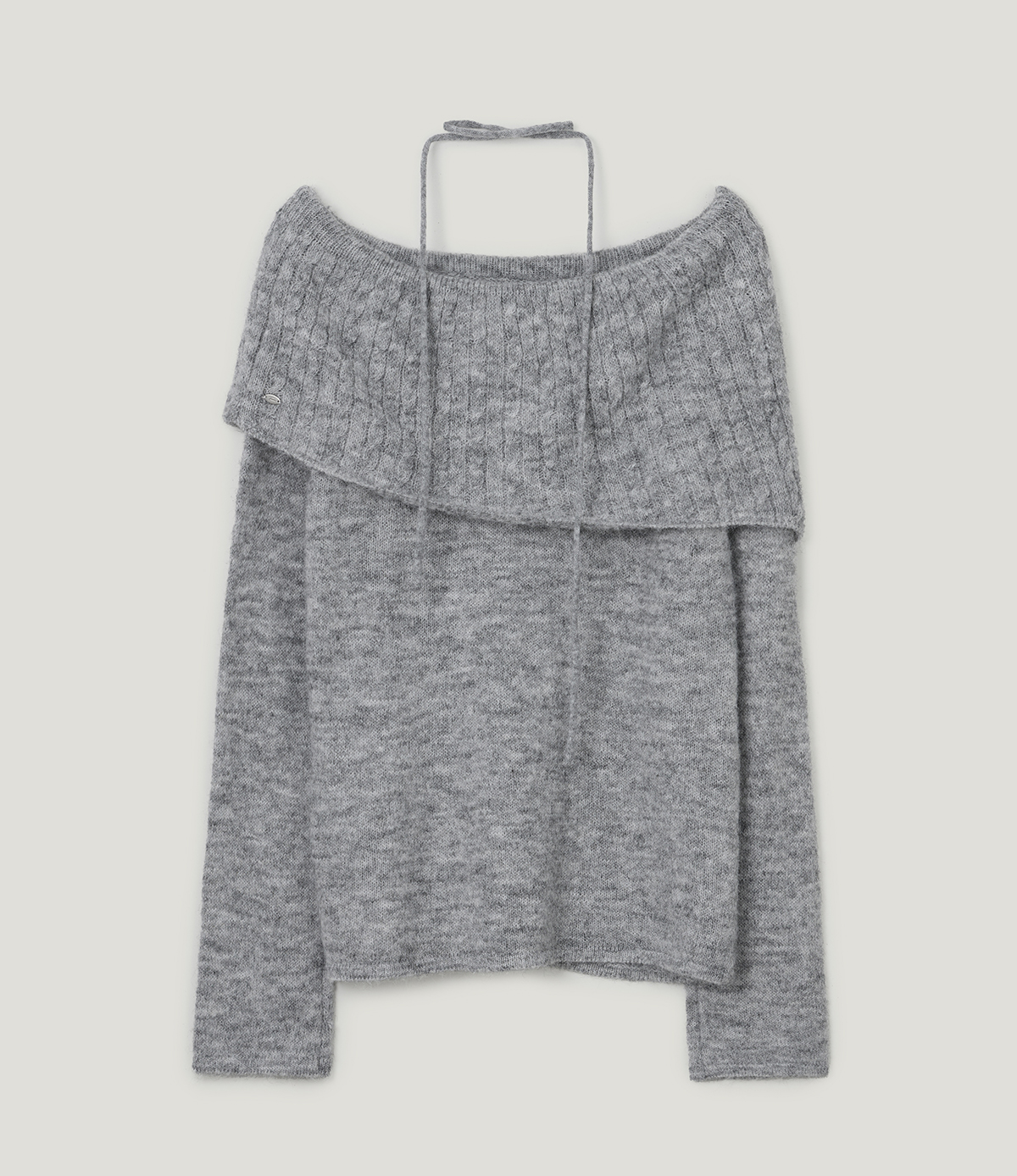 TWEE Ritun patterned off-shoulder long sleeve knit (strap set) - Product detail view