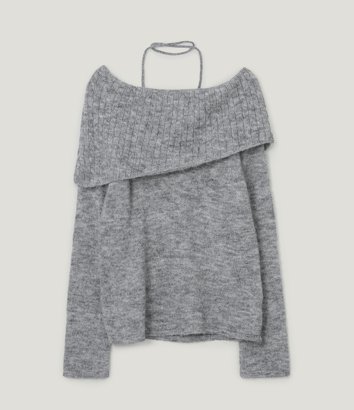 TWEE Ritun patterned off-shoulder long sleeve knit (strap set) - Product detail view