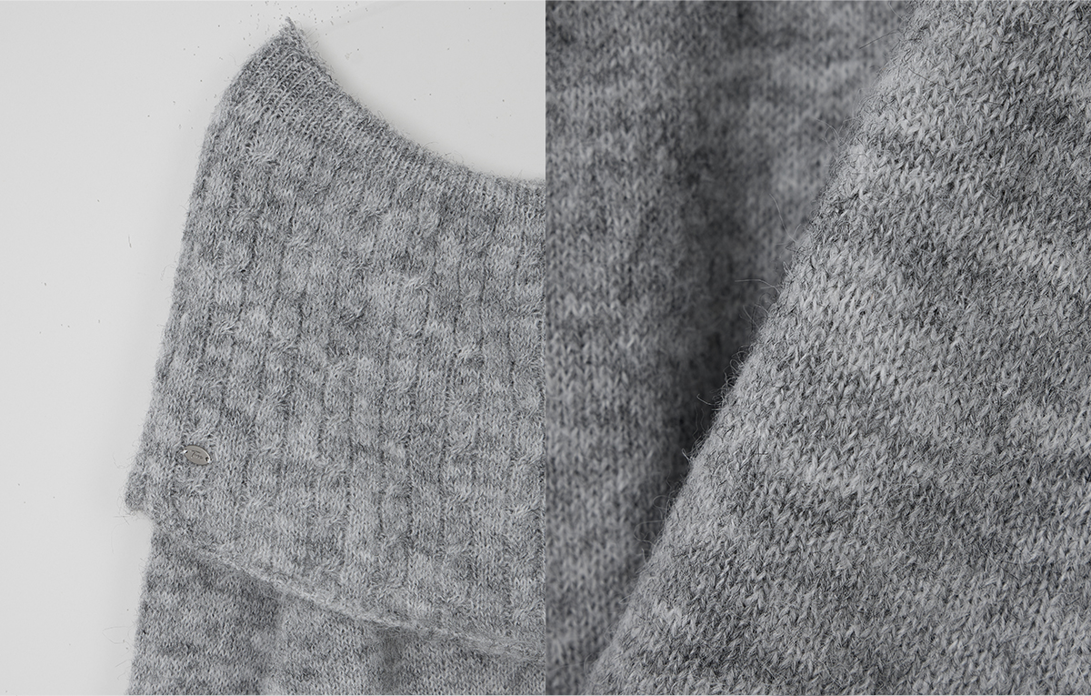 TWEE Ritun patterned off-shoulder long sleeve knit (strap set) - Product detail view