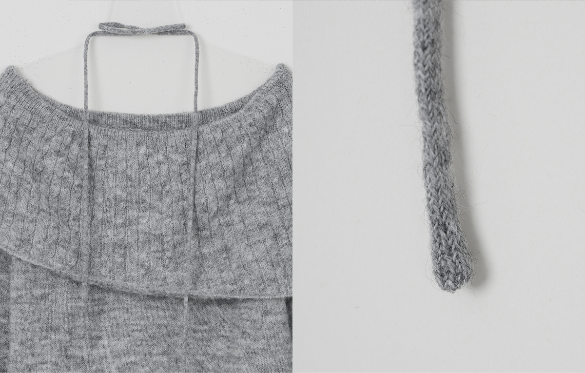 TWEE Ritun patterned off-shoulder long sleeve knit (strap set) - Product detail view