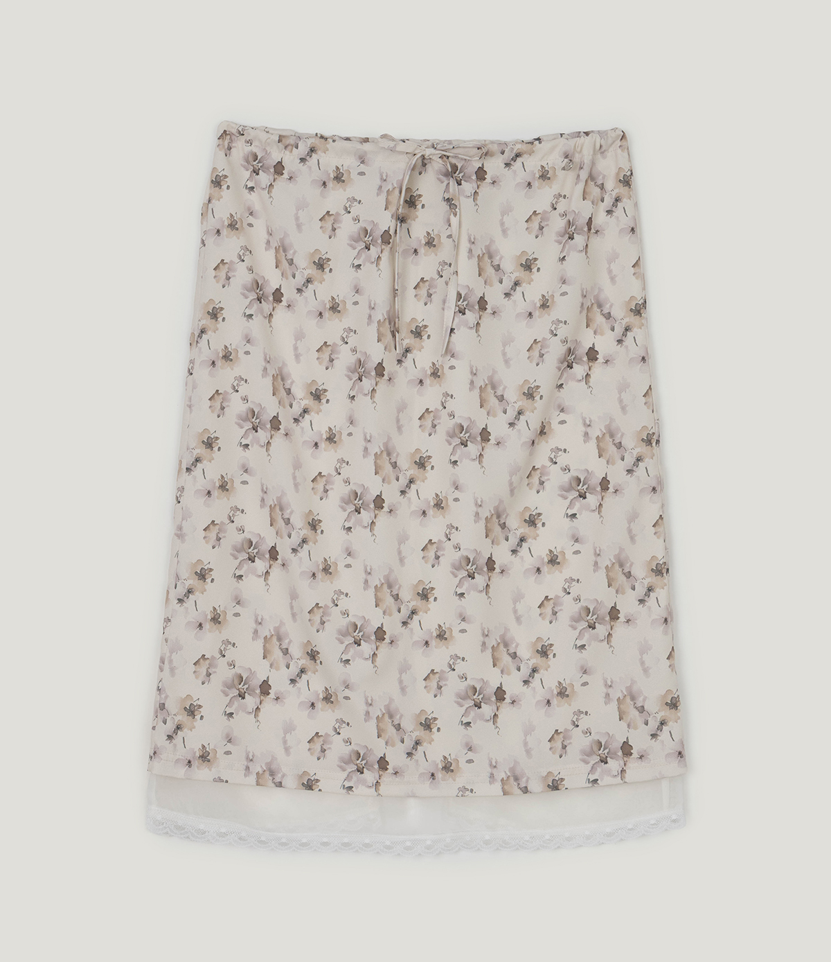 TWEE Word floral pattern satin midi skirt - Product detail view