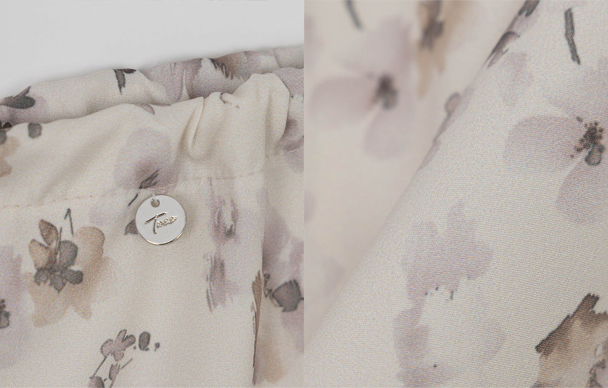 TWEE Word floral pattern satin midi skirt - Product detail view