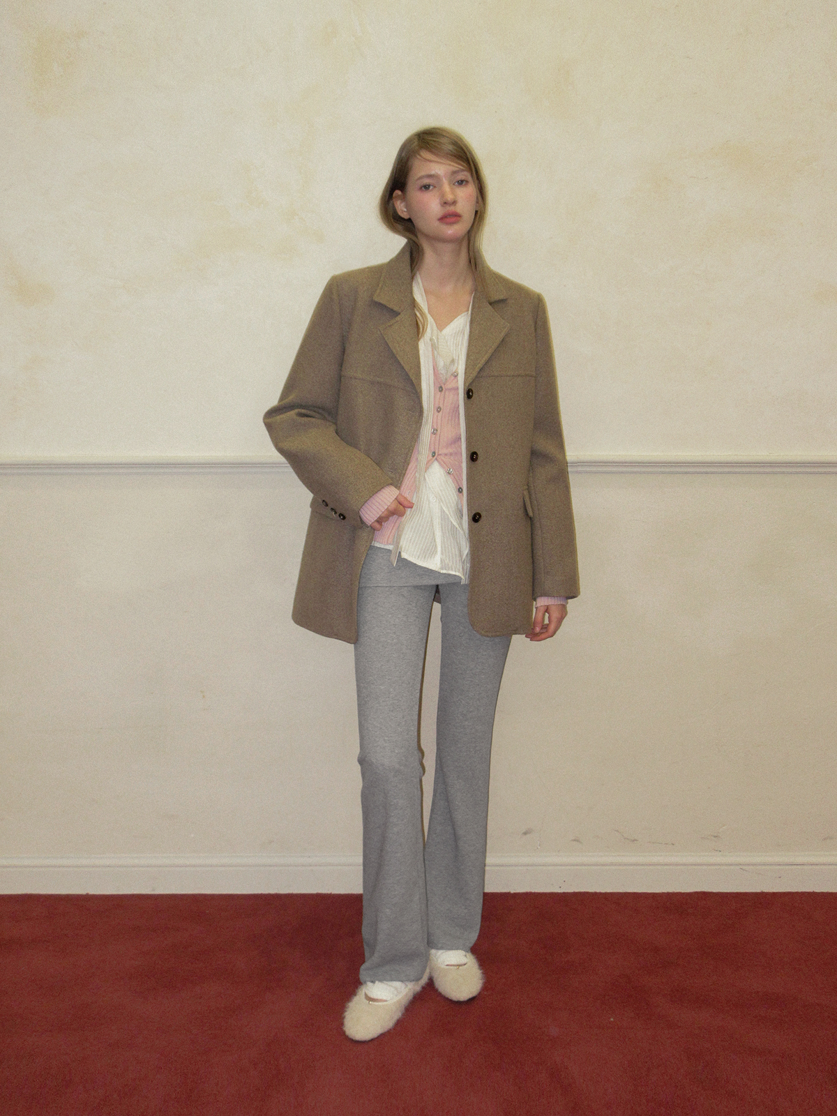 TWEE Denz classic oversized long sleeve jacket - Model styling view
