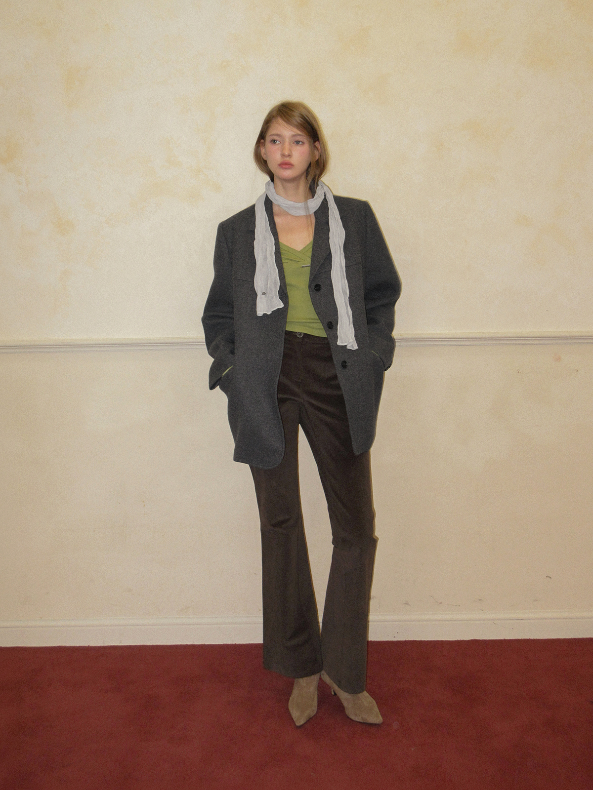 TWEE Denz classic oversized long sleeve jacket - Model styling view