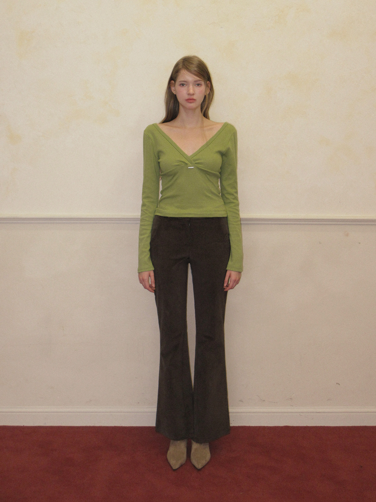 TWEE Relly wrap long sleeve T-shirt - Model styling view