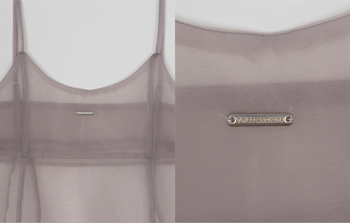 TWEE Beel pink see-through organza bustier - Product detail view