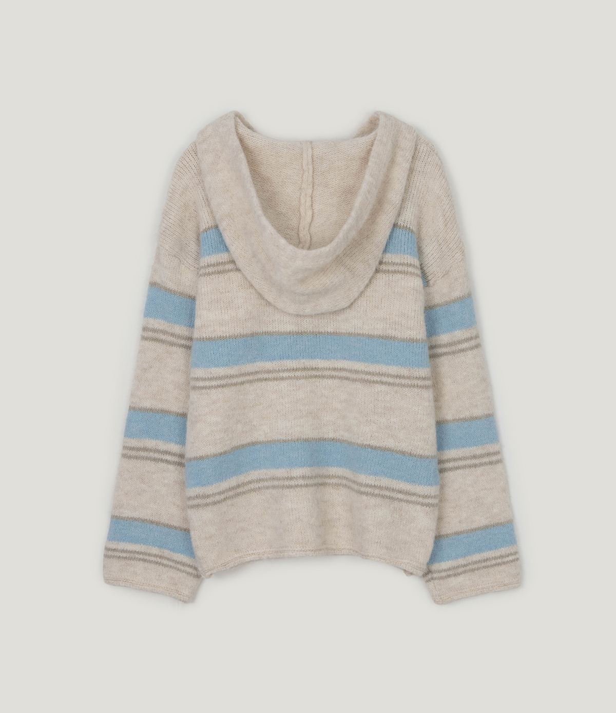 TWEE Cherit stripe oversized hood long sleeve knit - Product detail view