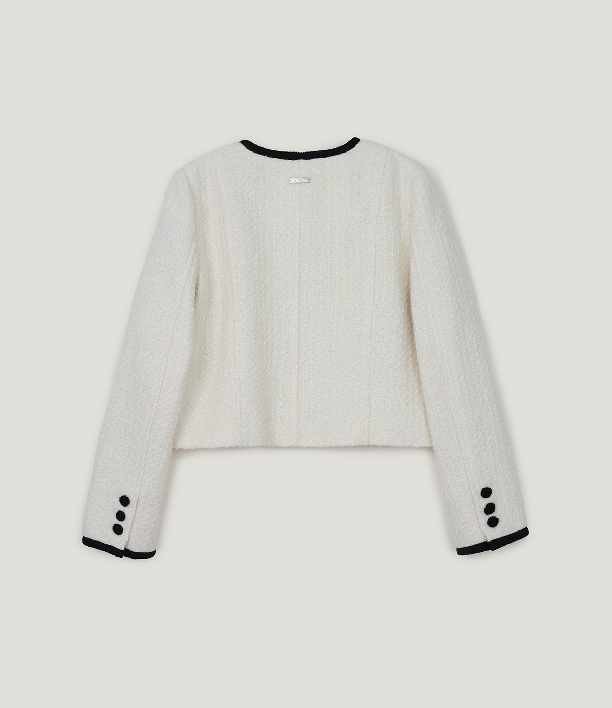 TWEE Osel contrast pocket long sleeve tweed jacket - Product detail view